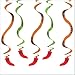 Fiesta Chili Pepper 24in Hanging Swirl Decoration 5ct