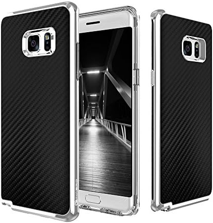 Galaxy Note 7 Case, Slim fit Sinabro Premium [Carbon Hybrid Bumper] Cover [Dual protection Series] for Samsung Galaxy Note 7 (2016) (Black &amp; Silver)