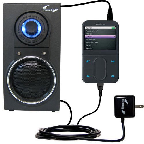 10 Watt Battery Powered Portable Amplified Audio Speaker with Dual charger also charges the Creative Zen Vision M