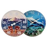 Hydro Tools 9260 Poolside Wall Clock and Thermometer Combo Set