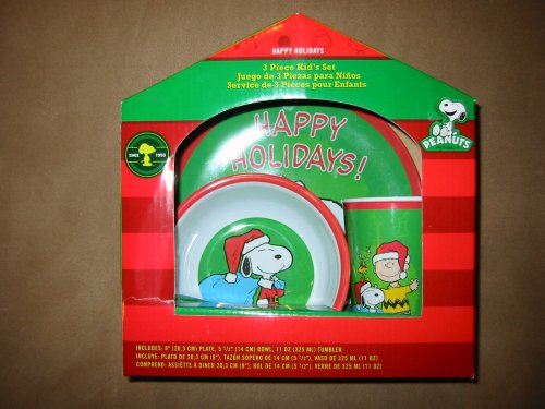 Best Price Peanuts Happy Holidays 3pc. Dinnerware Set