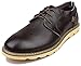 Kunsto Men's Top Grain Leather Oxford Flats Shoes Lace up