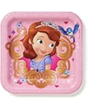 American Greetings Sofia the First 7" Square Plate, 8 Count, Party Supplies Novelty
