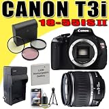 Canon EOS Rebel T3i 18 MP CMOS Canon T3i Digital SLR Camera w/ EF-S 18-55mm f/3.5-5.6 II IS Lens LPE8 Battery / Charger Filter Kit DavisMAX Bundle