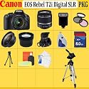 Canon EOS Rebel T2i SLR Digital Camera Kit with Canon 18-55mm Is Lens + Huge Accessory Package Including Wide Angle Macro Lens + 2x Telephoto + 3 Pc Filter KIT + 8gb Sdhc Memory Card + Carrying Case + Tripod & Much More !!