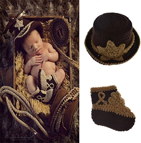 Unisex Baby Cotton Knit Photography Crochet Beanies Hats and Skirt Outfits
