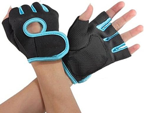 YesluckY Sports Hot GYM Weightlifting Exercise Half Finger Sport Cycling Fitness Gloves 1 Pair(Blue,M)
