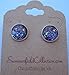 Summerfield Collection Silver-tone Glitter Glass Galaxy 12mm Stud Earrings Blue Purple Teal