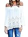 Womens Off Shoulder Lace Strapless Blouse Summer Casual Loose Tops T-shirt