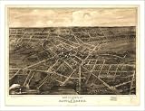 Historic Battle Creek, Michigan, c. 1870, Town View Map (M) (WS)