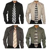 4 PACK: Four Mens Eterno Italy 100% Cotton Dress Shirts & Four Neck Ties - Neck: 15.5 Sleeve: 32/33 4 PACK: Four Mens Eterno Italy 100% Cotton Dress Shirts & Four Neck Ties - Neck: 15.5 Sleeve: 32/33
