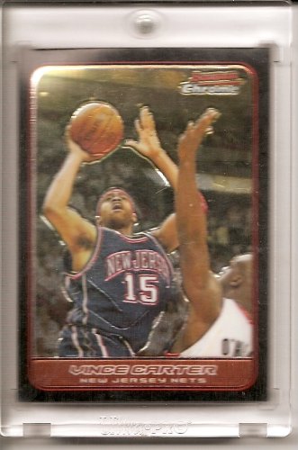 2006 07 Bowman Chrome Vince Carter New Jersey Nets Basketball Card #8 - Mint Condition - Shipped in Protective Acrylic Display Case !!