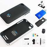 Wecase® Deluxe Accessories Bundle for iPhone 4/4S: 1500 mAh rechargeable battery case + car charger + compact stand + ultra-slim case + 3-in-1 stylus + key-chain USB + 3 ft sync cable + 4 PCS dust covers + 3 sets protective skins + home button protector + bonus pouch (in Retail Package)