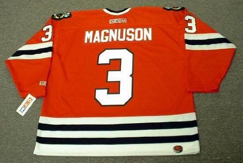 KEITH MAGNUSON Chicago Blackhawks CCM Throwback Away NHL Hockey Jersey, MEDIUM