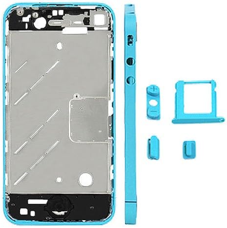Replacement GSM iPhone 4 Color Antenna Chassis (Baby Blue Kit with Buttons)