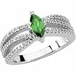 14K White Gold Emerald and Diamond Ring