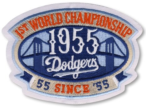2010 Los Angeles Dodgers 55th Anniversary as 1955 Brooklyn World Series Champions Baseball Patch