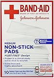 Healthy Essentials Band-Aid First Aid Non-Stick Pads, Medium, 10 Count