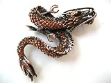 VINTAGE REPRODUCTION COPPER PLATED DRAGON PIN BROOCH