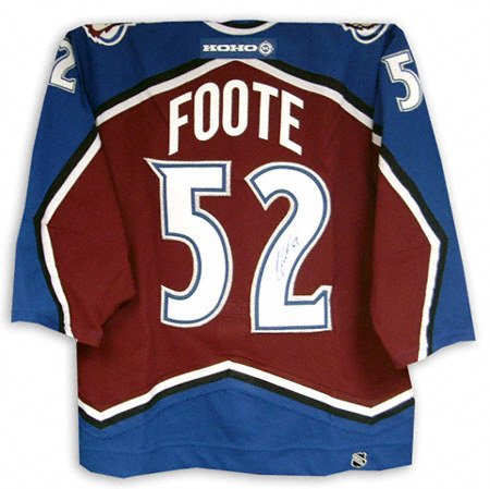 Buy Adam Foote Colorado Avalanche Autographed Burgundy Jersey by Mounted Memories