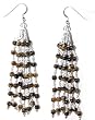 Fashion Earrings Tiger's eye Gemstone Silver Jewelry 4 inches (ers140)
