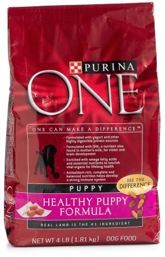 Purina One Dog Food Healthy Puppy Formula, 4-Pound Bags (Pack of 6)