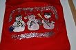 Embroidered Snowman Trio Red T - Just let it snow! Adult-M