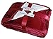 KOYOU Super Soft Burgundy Wine Red Plush Sherpa Borrego Blanket Throw Queen or Full Size Bed