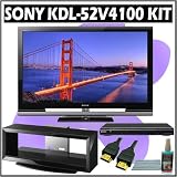 Sony Bravia V-Series KDL-52V4100 52-inch 1080P LCD HDTV + Sony DVD Player w/ TV Stand Accessory Kit