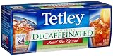 Tetley Naturally Decaffeinated Iced Tea Blend, Family Size, 24 Count SQUARE Tea Bags, 5.4 Ounce Boxes (Pack of 6)