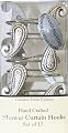 Paisley Shower Curtain Hooks Set of 12 in Silver