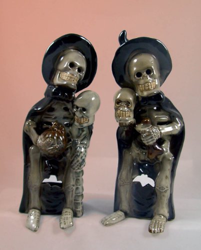 DEAD WITCH Skeleton Candle Holders Gothic HALLOWEEN NEW