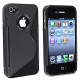 Soft S-Line TPU GEL Case Cover Skin for iphone 4 4G 4S Verizon in black
