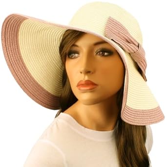 50+ Upf Beach Summer Ribbon Bow Wide 4-3/4