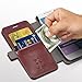 Galaxy S6 Wallet Case, VENA [vFolio | Genuine Leather] Slim Vintage Flip Wallet Stand Case with Card Slots for Samsung Galaxy S6 (Brown/Black)