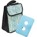 Fit & Fresh Classic Insulated Designer Lunch Bag, Blue/white, 8x5x10.5 Inches