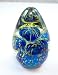 Murano Design Yellow Cascading Down Blue Stones Egg Paperweight PW-610