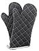 Oven Mitts 1 Pair of Quilted Lining - Heat Resistant Kitchen Gloves,Flame Oven Mitt Set Black1