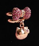 Sanrio Hello Kitty Rose Gold Plated Adjustable Pink Crystals Ring Set Newest Collection -- We Have...