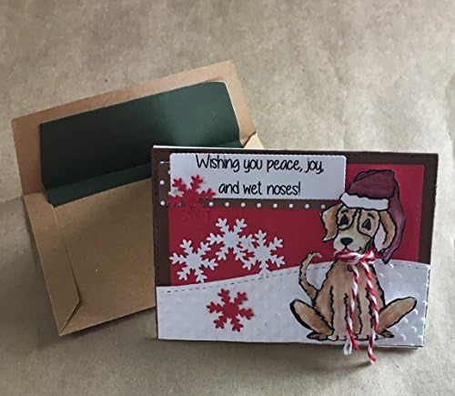 Handmade Christmas Holiday Card Dog "Wishing You Peace, Joy, &amp; Wet Noses" by isaC
