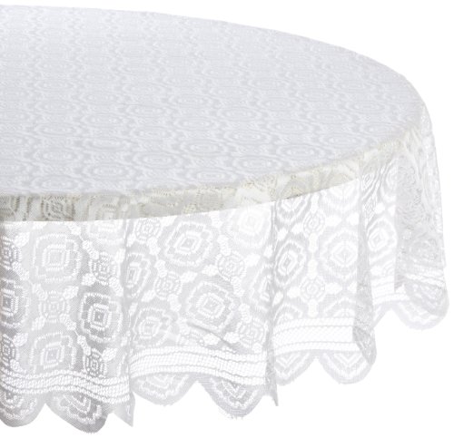 Kane Home Products White Vintage Lace Tablecloth, 63-Inch Round