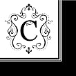 Monogram Elegant Initial Luncheon Napkin - C Monogram Elegant Initial Luncheon Napkin - C