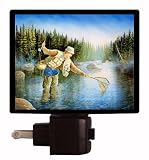 Fishing Night Light - Trout Fisherman - LED NIGHT LIGHT