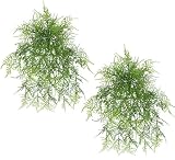TWO 26" Artificial Asparagus Fern Grass Hanging Bushes