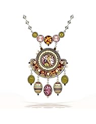 Yoolies Bedouin Necklace in Gold, Burgundy and Ivory Tones, 2013 Collection - N2408