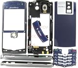--Blue T-Mobile RIM BlackBerry Pearl 8100 Original OEM Full Complete Housing Faceplate Case Cover Shell with Trackball Keypad Lens Screen GSM New