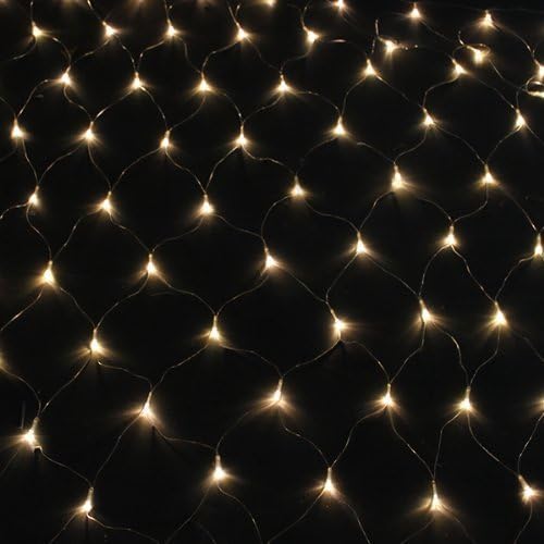 XmasLed 6.7ftx9.8ft(2mx3m) Waterproof Green Wire 200 Leds Net Mesh Twinkle Lighting Christmas Wedding Party Lights Warm White
