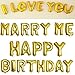 Lovne 16 Inch Gold Helium Foil Balloons, Baby Letter Balloon for Wedding Birthday Party