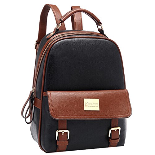 Tinksky® New Arrival Korean Fashion Bag Vintage Backpack College Students Schoolbag (Black)