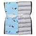 Carter's Stripe & Puppy 2 Receiving Baby Swaddle Blankets Set Blue Puppy/Stripe 100% Cotton